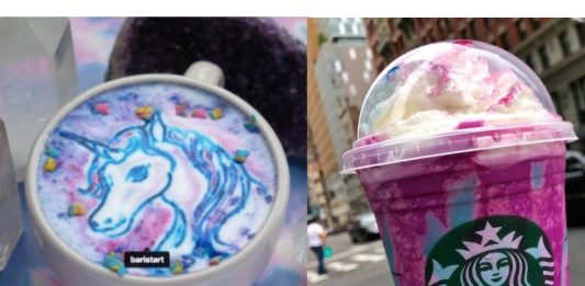 Unicorn Frappuccino VS latte