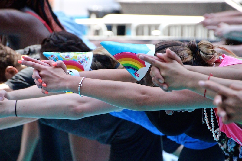 Solstice in Times Square yoga