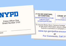ニューヨーク市警察 職務質問時に名刺を提供 NYPD business card