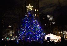 グラマシーパーク伝統のクリスマスキャロリングが開催 グラマシーパーク クリスマスツリー