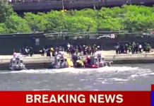 NYハドソン川にヘリコプターが墜落