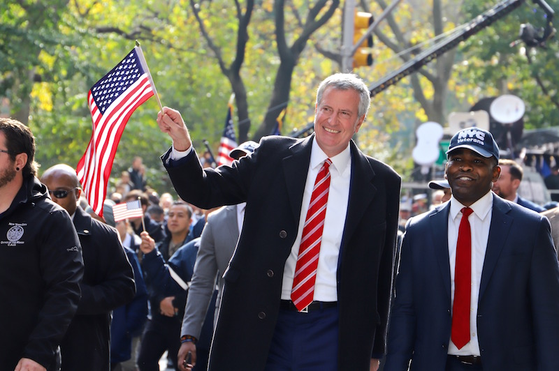 Veteransday Parade deblasio