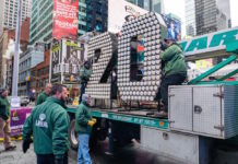 NYタイムズスクエアカウントダウン。「2020」が到着 times square Countdown