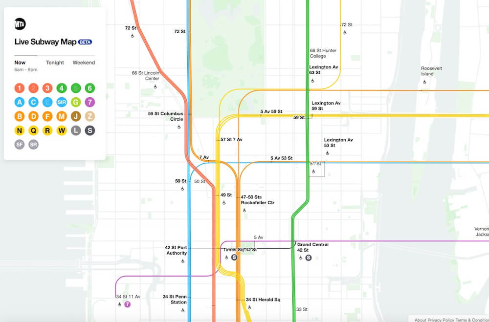 デジタル地図　ニューヨーク地下鉄