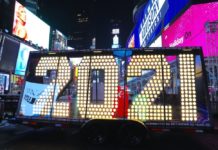 タイムズスクエアに「2021」到着。今年のカウントダウンは無観客 タイムズスクエアカウントダウン