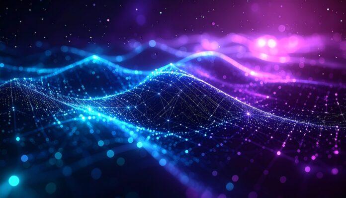 Abstract quantum computing network visualization Abstract quantum computing network visualization