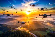 米国防総省の「ドローン大量調達」第2戦──6万機を賭けたGauntlet IIの勝者 drones flying in tight coordinated formation