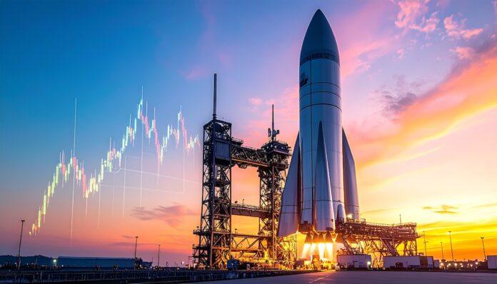rocket launch and stock chart rocket launch and stock chart