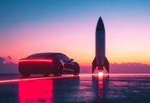 Tesla(TSLA)・SpaceX(SPCX)合併「実現する」――キャシー・ウッド、年内発表説を支持 rocket and car