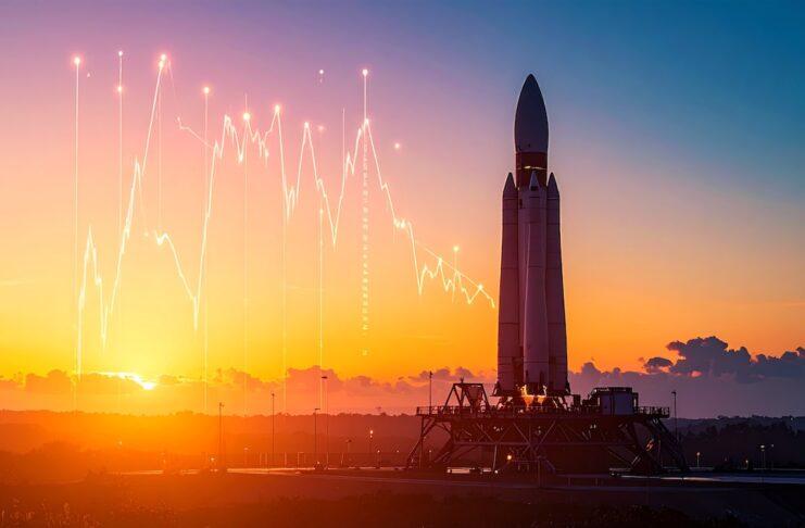SpaceX(SPCX)決算はいつ?日本時間10月21日早朝、株価10%安で迎える5つの論点 rocket and stock chart